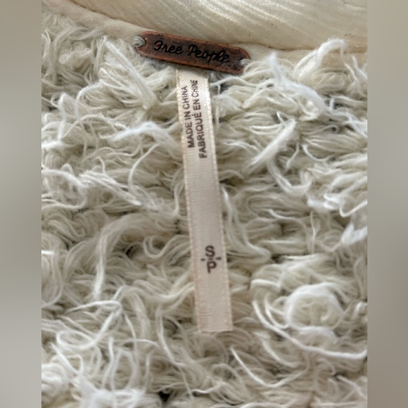 Free People Ivory Fuzzy Sweater Coat - Picture 8 of 10